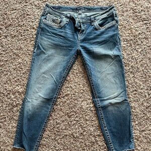 Vigoss Women's Distressed Medium Blue Skinny Jeans